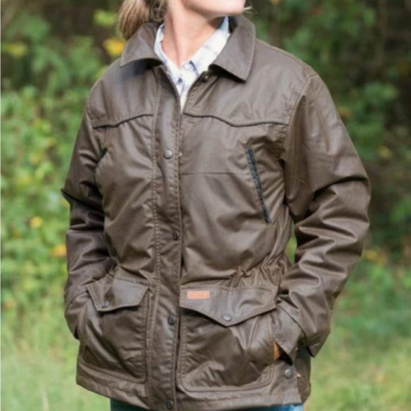 Outback Trading Company Ladies Roundup Waxed Brown Jacket Oikskin - Picture 3 of 13